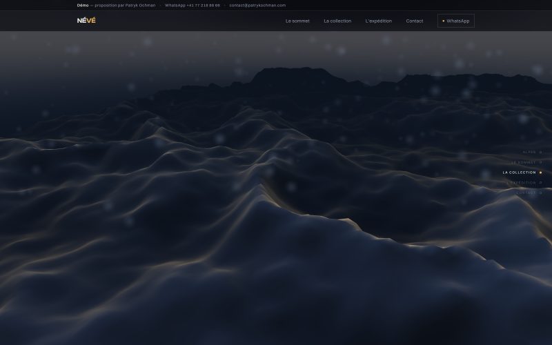 Expérience 3D — NÉVÉ, traversée d'un massif alpin (démo)