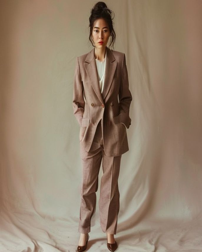 Look 02 — le tailleur vieux rose, réinventé