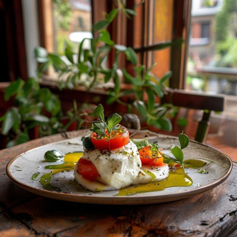 Burrata et tomates du marché