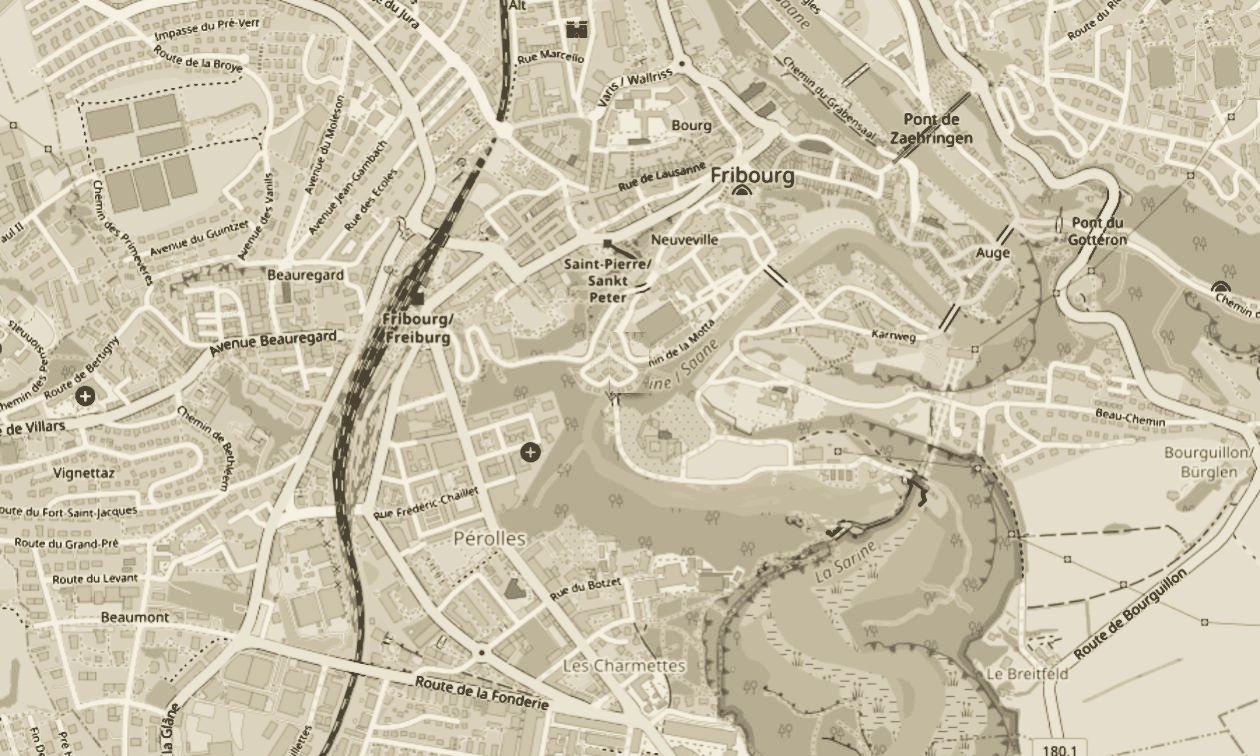 Plan du quartier — Bd de Pérolles 21, 1700 Fribourg