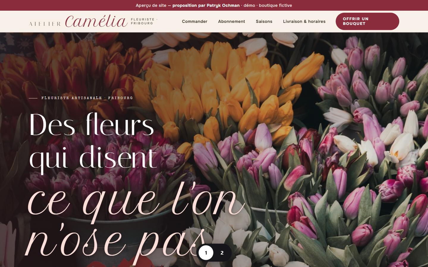 Aperçu du site de démonstration pour fleuriste