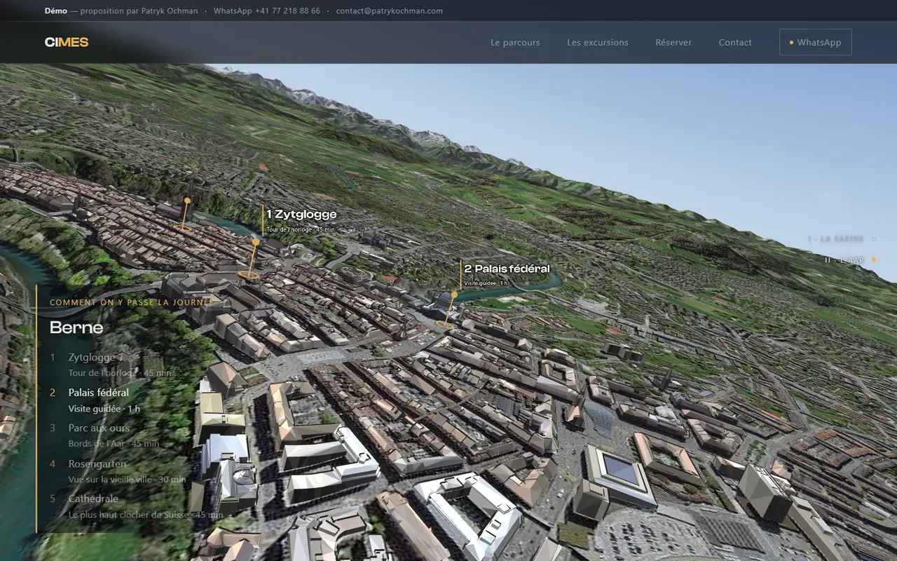 Cimes — a 3D flight over the real Switzerland